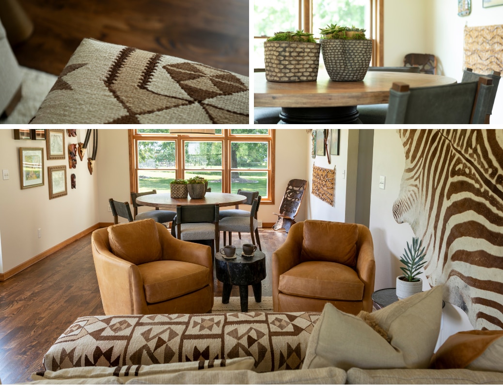 Furniture and accents used in this interior design project in Oshkosh, WI